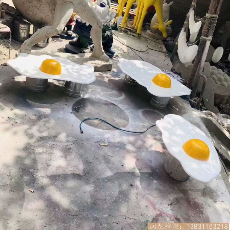 玻璃钢仿真鸡蛋雕塑 鸡蛋广场装饰品 创意造型设计