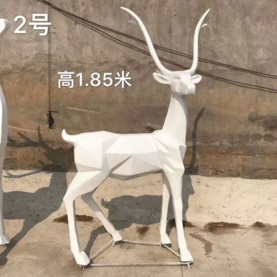 白鹿4雕塑制作厂家 加工动物小鹿雕塑